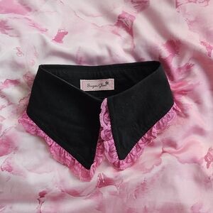 Rare Ma*rs Agejo Gyaru Black and Pink Lace Bunny Style Collar
